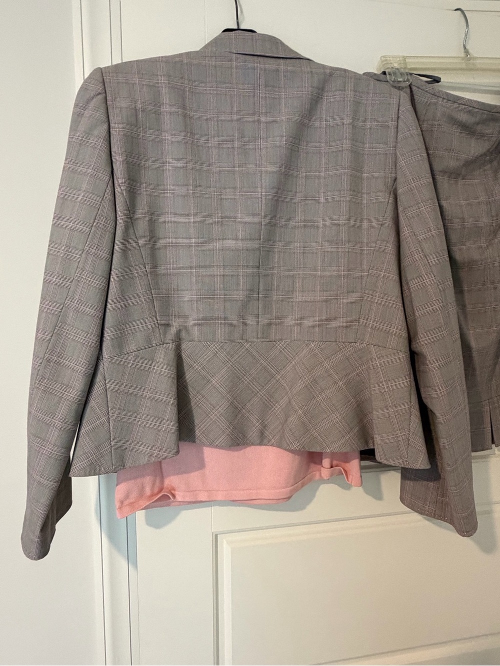 Tahari Taupe Plaid Pleated-Hem Pencil Skirt Set - Picture 7 of 8